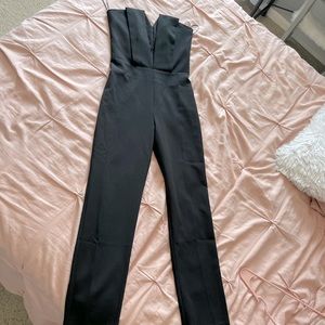 Black strapless jumpsuit